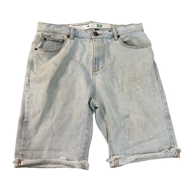 LIFTED RESEARH GROUP Men's True Straight Cut-Off Denim Short Size 32 - Picture 1 of 11